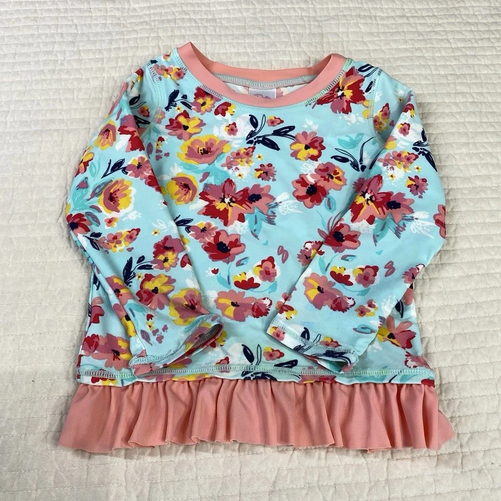 Girls Toddler 2T Summer Swimwear Top Lot Bundle 3 Watermelon Floral Unicorn